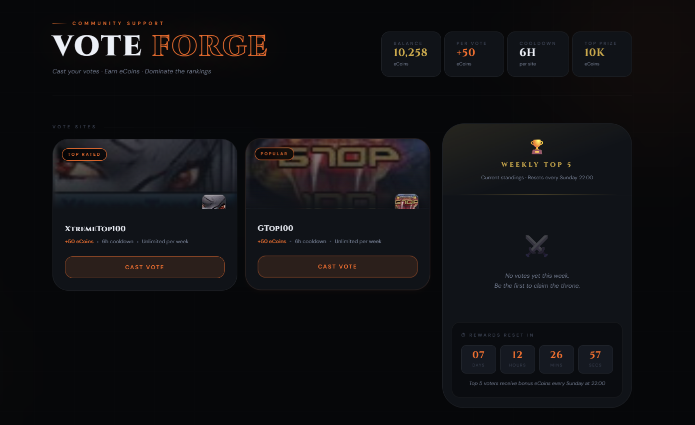 VOTE & EARN — VOTING SYSTEM IS NOW LIVE!